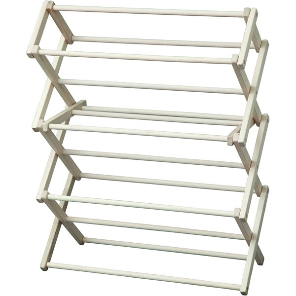 KD Wood Foldable Accordion Drying Rack Wayfair